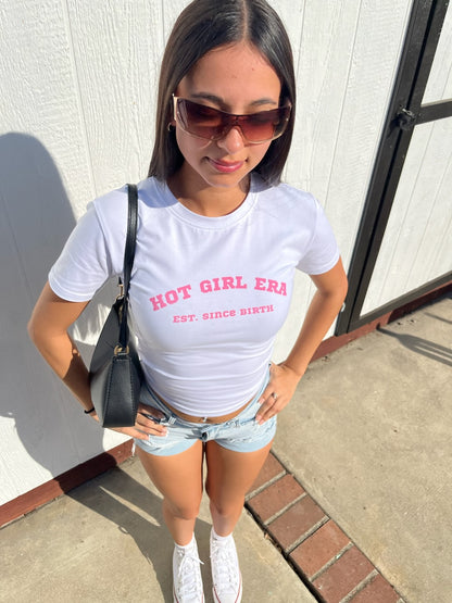 Hot Girl Era | White Baby Tee