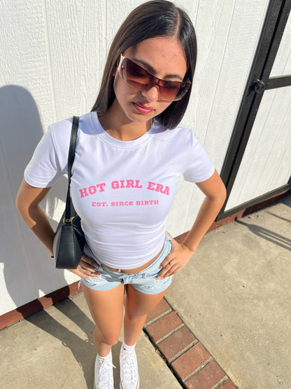 Hot Girl Era | White Baby Tee