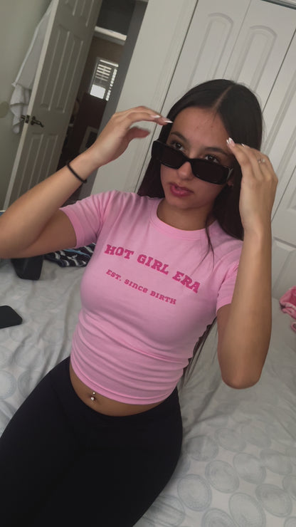 Hot Girl Era | Pink Baby Tee